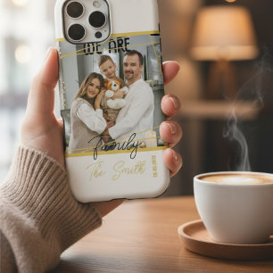 Personalisiertes Foto Gold Chic Moderne Familiener Case-Mate iPhone Hülle