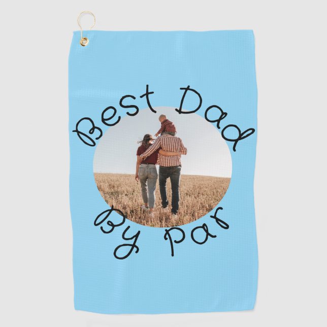 Personalisiertes Foto-Golf-Geschenk Bester Vater v Golfhandtuch (Vorderseite)