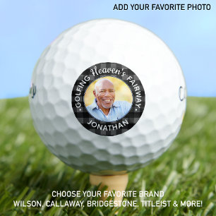 Personalisiertes Foto Grau Kariert Golf Lover Memo Golfball