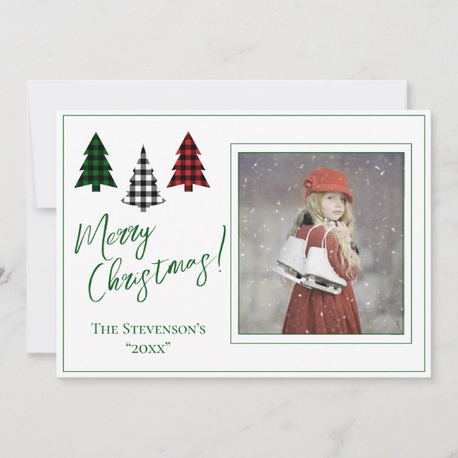 Personalisiertes Foto Grün frohe Weihnachten Weihn (Vorderseite)