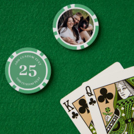 Personalisiertes Foto, grünes 25-wertiges Spiel Pokerchips
