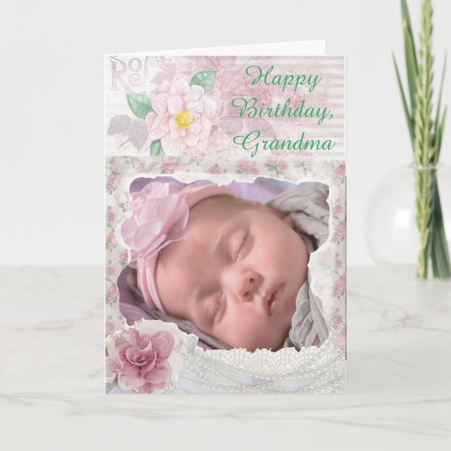 Personalisiertes Foto Happy Birthday Oma Card Karte (Vorderseite)