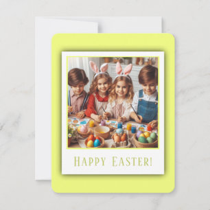 Personalisiertes Foto Happy Ostergelbe Elegante Feiertagskarte