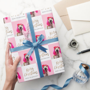 Personalisiertes Foto Haustier Hund Frohe Weihnach Geschenkpapier