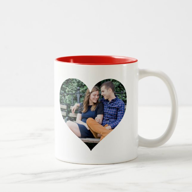 Personalisiertes | Foto-Herz Zweifarbige Tasse (Rechts)