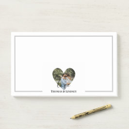 Personalisiertes Foto Herzrahmen Moderne Kalligrap Post-it Klebezettel