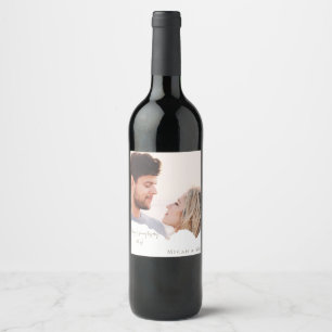 Personalisiertes Foto Hochzeit Wein Gefallen II Weinetikett