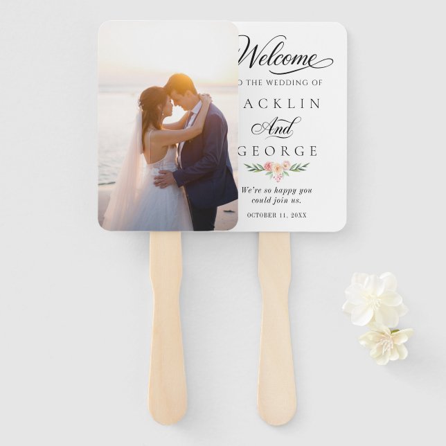 Personalisiertes Foto-Hochzeitsfächer-Programm Fächer (Vorne und Hinten)