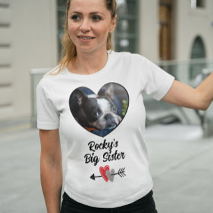 Personalisiertes Foto Hund große Schwester T-Shirt
