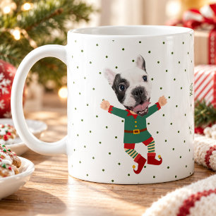 Personalisiertes Foto-Hundegesicht Lustiger Weihna Kaffeetasse