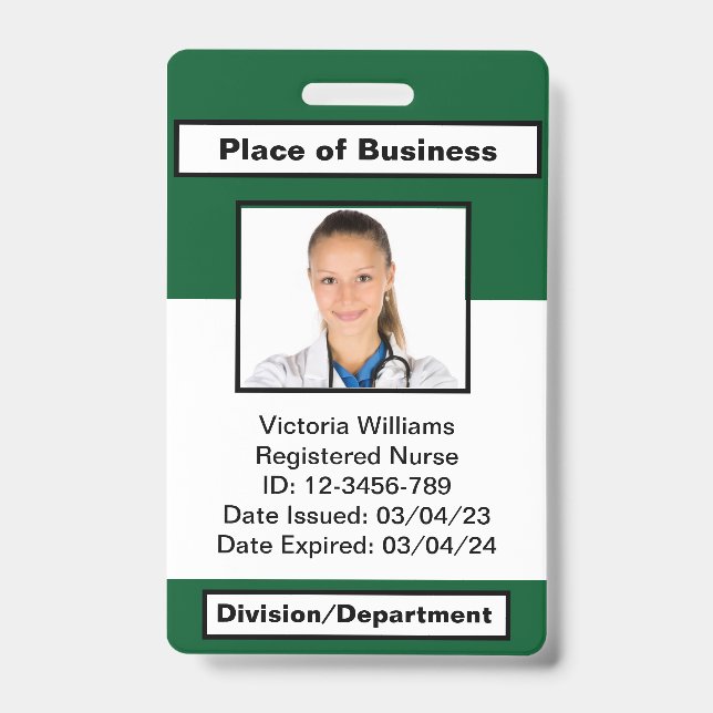 Personalisiertes Foto-ID-Abzeichen Ausweis (Vorderseite)