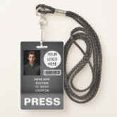 Personalisierte Foto-ID und Logo-Pressepass Ausweis