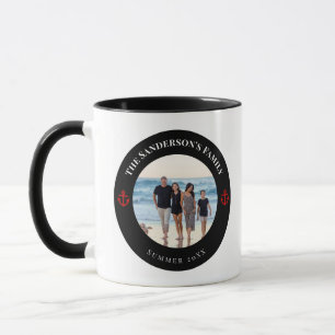 Personalisiertes Foto im Schwarzen Kreis mit roter Tasse