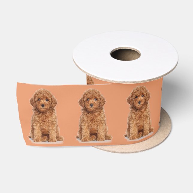 Personalisiertes Foto-Image-Aprikose zerkleinern Satinband (Spule)