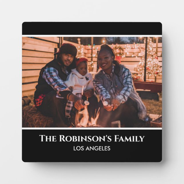 Personalisiertes Foto in Schwarzweißrahmen mit Tex Fotoplatte (Vorderseite)