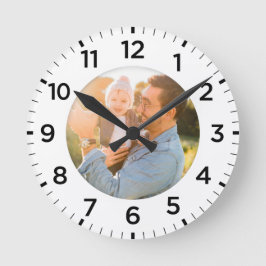 Personalisiertes Foto Inlay White Runde Wanduhr