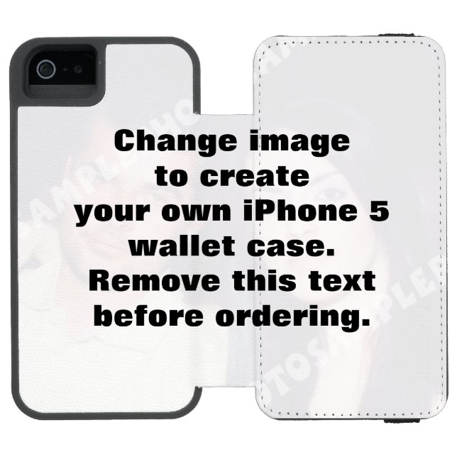 Personalisiertes Foto iPhone 5 Geldbeutel. Incipio iPhone Geldbeutel-Hülle (Folio Geöffnet)