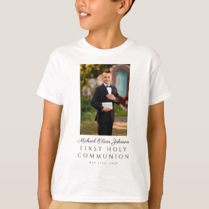 Personalisiertes Foto Junge Erste Heilige Kommunio T-Shirt