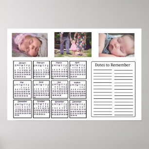 Personalisiertes Foto-Kalender-Poster 2019 Poster