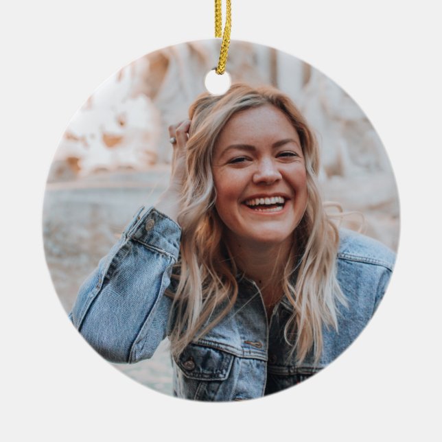 Personalisiertes Foto Keramik Ornament (Vorne)