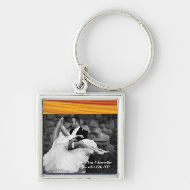 Personalisiertes Foto Key Chain lgbtq Regenbogenfl Schlüsselanhänger (Vorne)