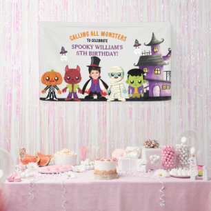 Personalisiertes Foto Kostüm Party Halloween Kinde Banner