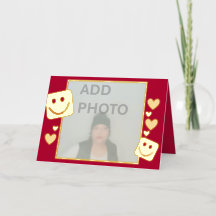 Personalisiertes Foto Lächelt Gold Foil Card