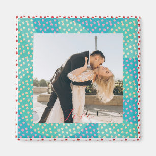 Personalisiertes Foto Liebe Erdbeerrahmen Magnet