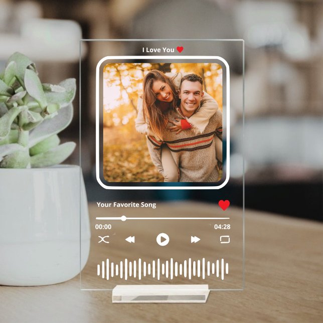 Personalisiertes Foto Liebe Music Plaque Acrylschild (Personalized Photo Love Music Plaque Acrylic Sign)