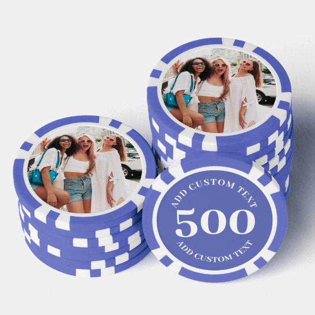 Personalisiertes Foto Lila 500-Wert-Spiel Pokerchips (Stapel)