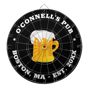 Personalisiertes Foto Logo Name Testdatum schwarz Dartscheibe