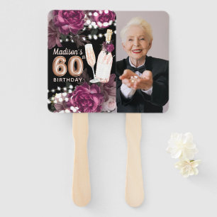 Personalisiertes Foto Luxus 60. Geburtstag Handfan Fächer