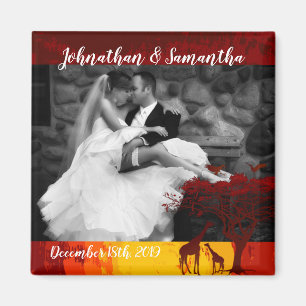 Personalisiertes Foto Magnet African Safari Giraff