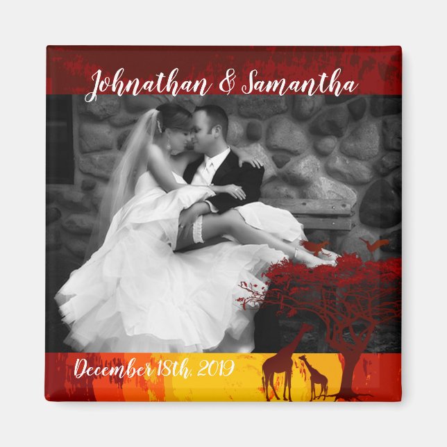 Personalisiertes Foto Magnet African Safari Giraff (Vorne)