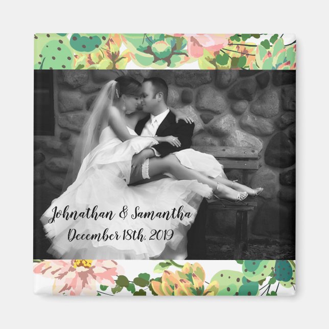 Personalisiertes Foto Magnet Bohemisch Cactus Succ (Vorne)