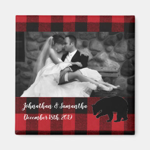 Personalisiertes Foto Magnet Red Buffalo Karierter