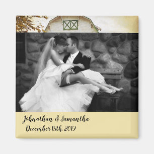 Personalisiertes Foto Magnet Sonnenuntergang Stall