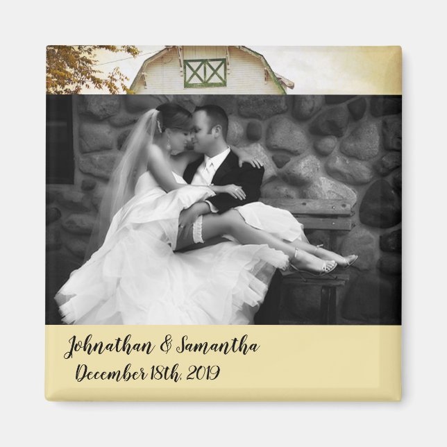 Personalisiertes Foto Magnet Sonnenuntergang Stall (Vorne)