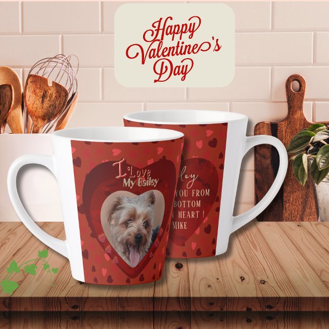 Personalisiertes Foto Milchtasse (Personalized Pet Photo Red Keepsake Latte Mug)