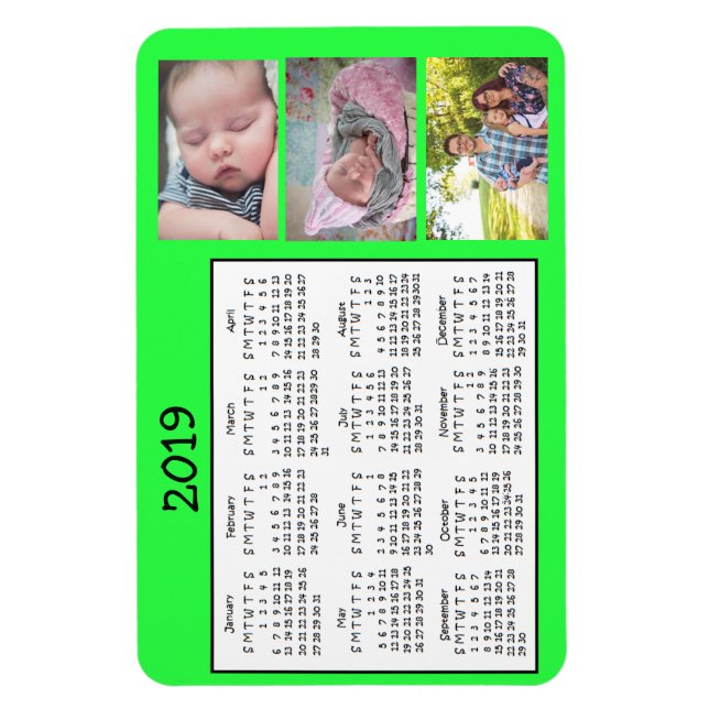 Personalisiertes Foto Mini Magnet Kalender 2018 (Vertikal)
