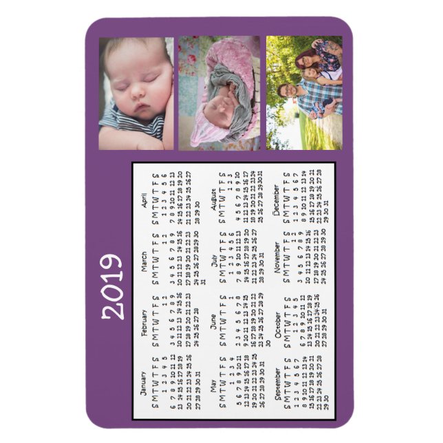 Personalisiertes Foto Mini Magnet Kalender 2018 (Vertikal)