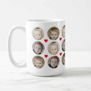 Personalisiertes Foto mit 3 Kinder-Gesichtern für Kaffeetasse