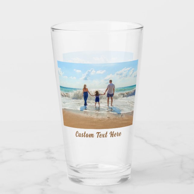 Personalisiertes Foto mit benutzerdefiniertem Text Glas (Vorderseite)