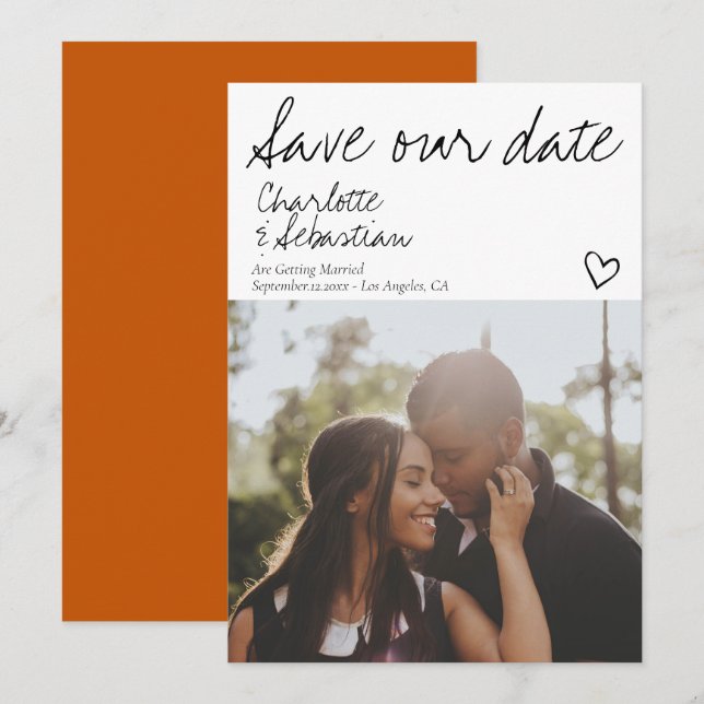 Personalisiertes Foto mit Datum gerettet Save The Date (Vorne/Hinten)