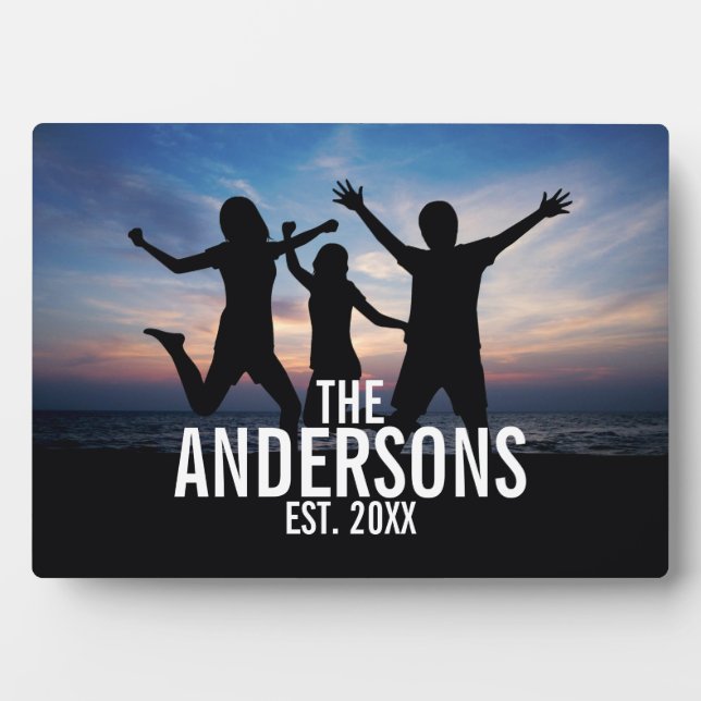 Personalisiertes Foto mit Familienname Fotoplatte (Vorderseite)