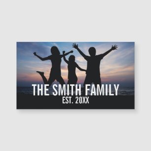 Personalisiertes Foto mit Familienname Magnetkarte