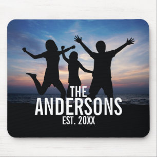 Personalisiertes Foto mit Familienname Mousepad