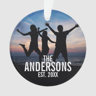 Personalisiertes Foto mit Familienname Ornament