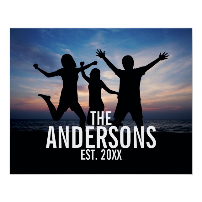 Personalisiertes Foto mit Familienname Poster (Vorderseite)