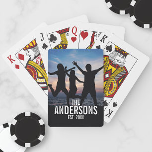 Personalisiertes Foto mit Familienname Spielkarten